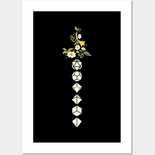 Dice Sword Plants and Flowers Hilt Tabletop RPG Wall Art by pixeptional